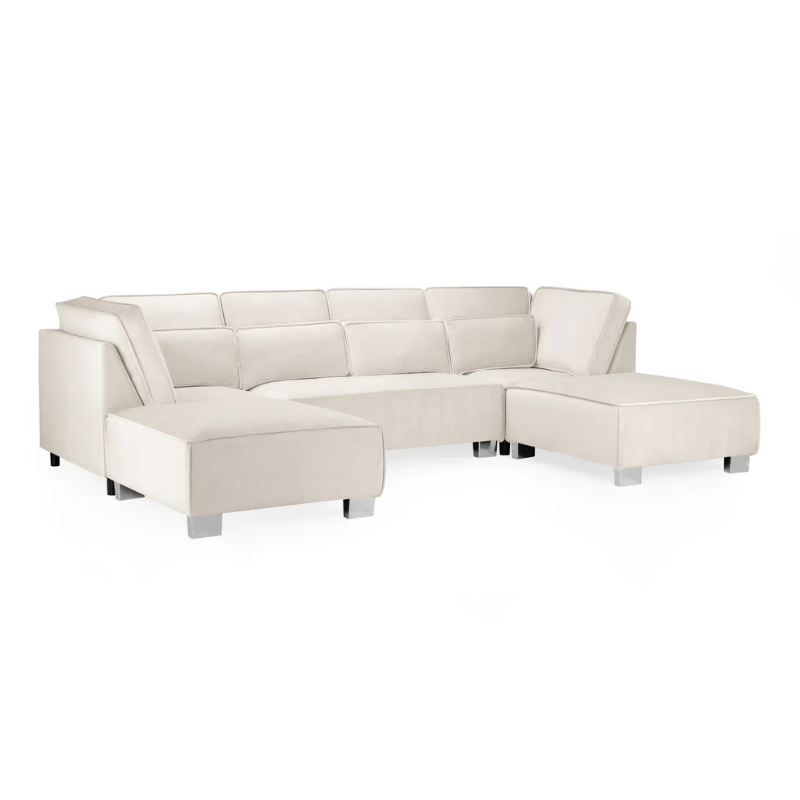 Sloane Sofa Cream U Shape Corner – Contemporary Elegance with Spacious Comfort