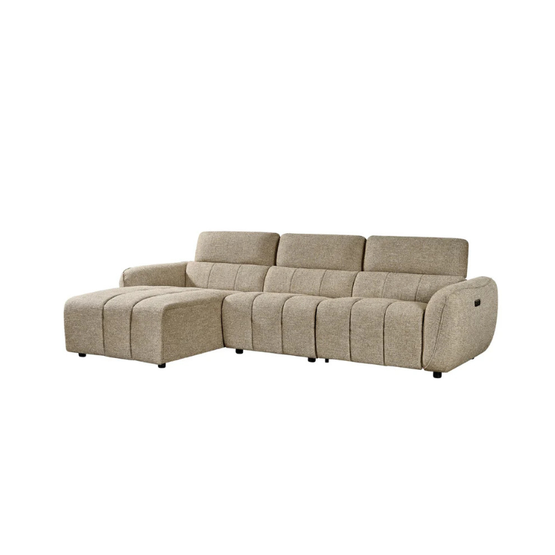 Turin Electric Recliner Sofa Mocha Left Hand – Luxurious Comfort with Effortless Reclining