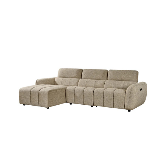 Turin Electric Recliner Sofa Mocha Left Hand – Luxurious Comfort with Effortless Reclining