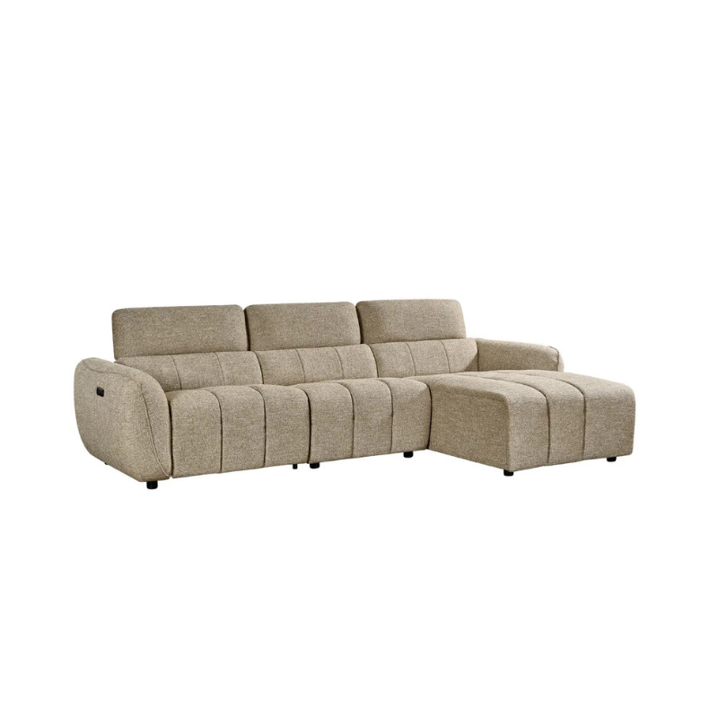 Turin Electric Recliner Sofa Mocha Right Hand – Modern Luxury with Effortless Comfort