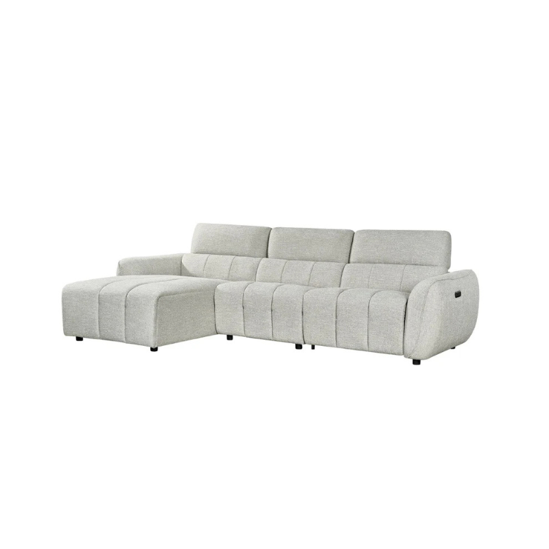 Turin Electric Recliner Sofa Silver Left Hand – Contemporary Comfort with Effortless Reclining