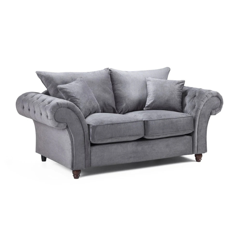 Windsor Fullback Sofa Grey 2 Seater – Timeless Style with Everyday Comfort