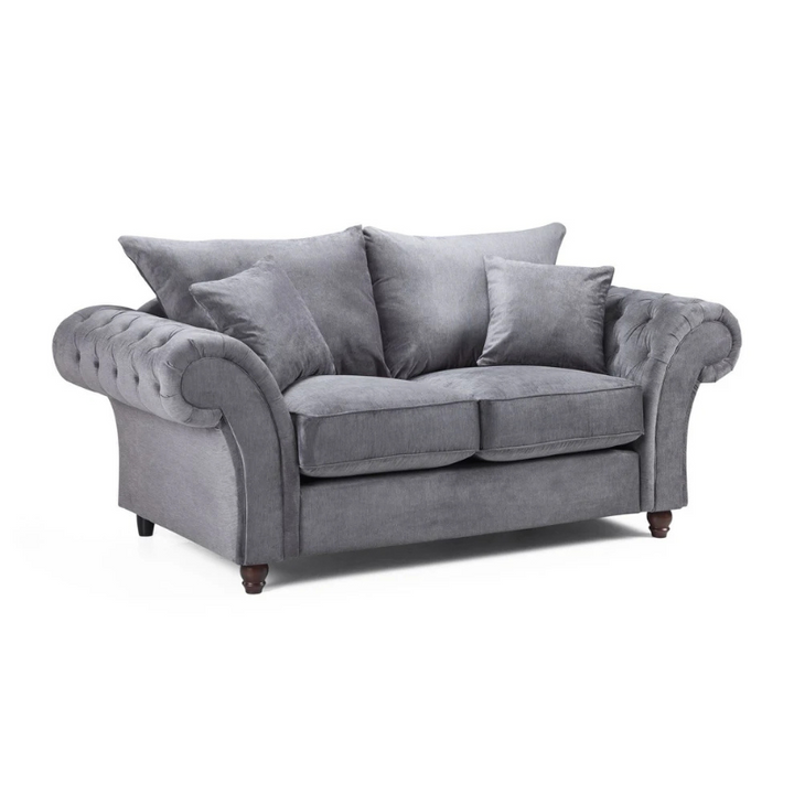 Windsor Fullback Sofa Grey 2 Seater – Timeless Style with Everyday Comfort