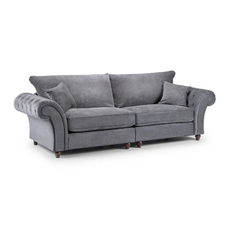 Windsor Fullback Sofa Grey 4 Seater – Grand Style with Ultimate Comfort