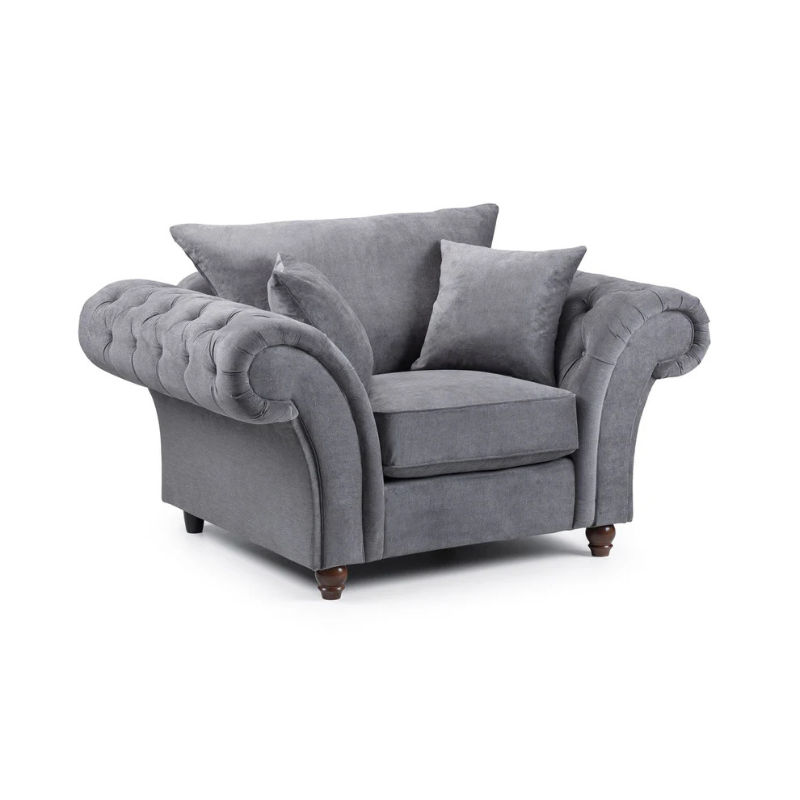 Windsor Fullback Sofa Grey Armchair – Classic Comfort in a Compact Design