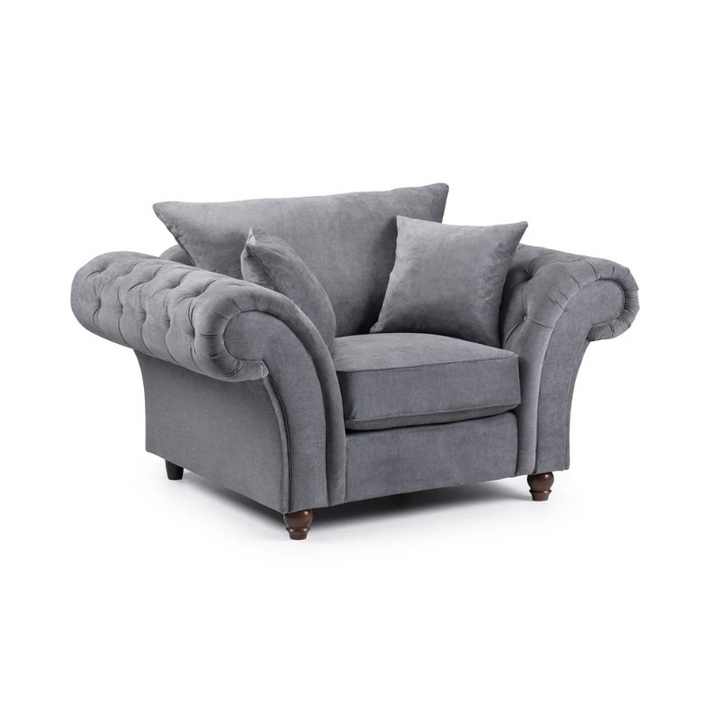 Windsor Fullback Sofa Grey Armchair – Classic Comfort in a Compact Design
