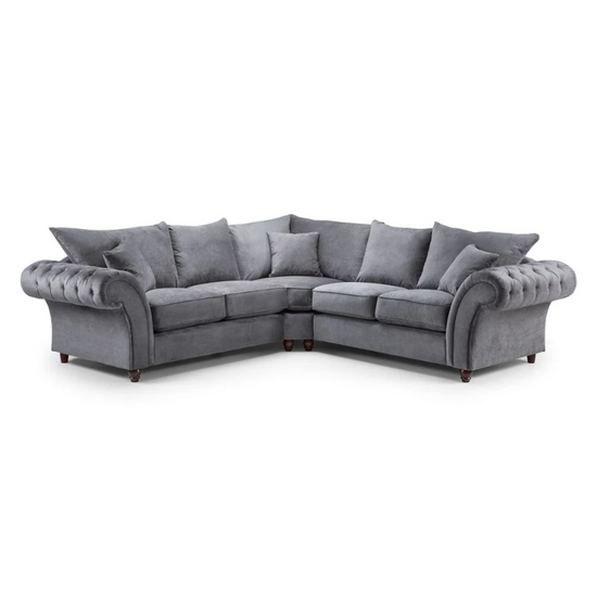 Windsor Fullback Sofa Grey Large Corner – Spacious Comfort with Classic Elegance