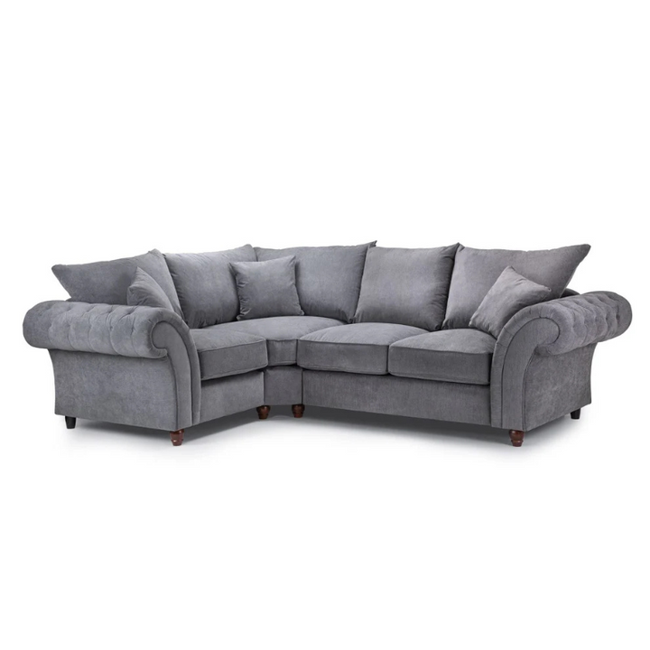 Windsor Fullback Sofa Grey Left Hand Facing Corner – Stylish Comfort for Modern Living