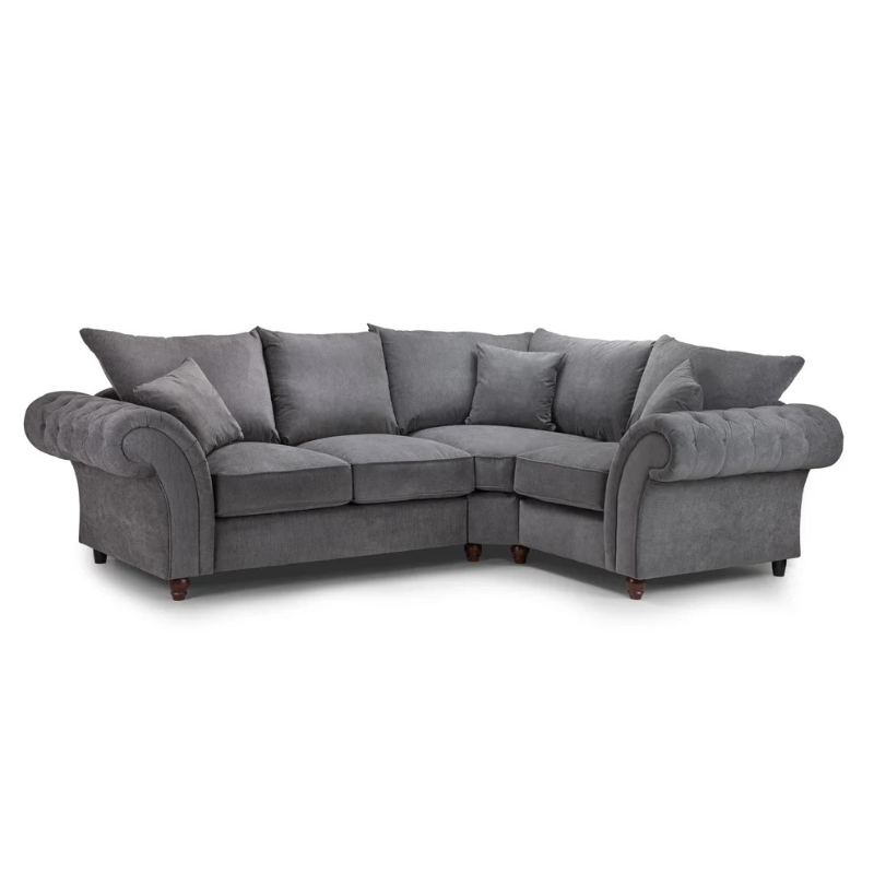 Windsor Fullback Sofa Grey Right Hand Facing Corner – Elegant Style with Spacious Comfort