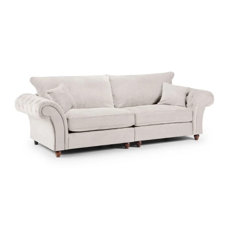 Windsor Fullback Sofa Stone 4 Seater – Elegant Spacious Seating with Timeless Style