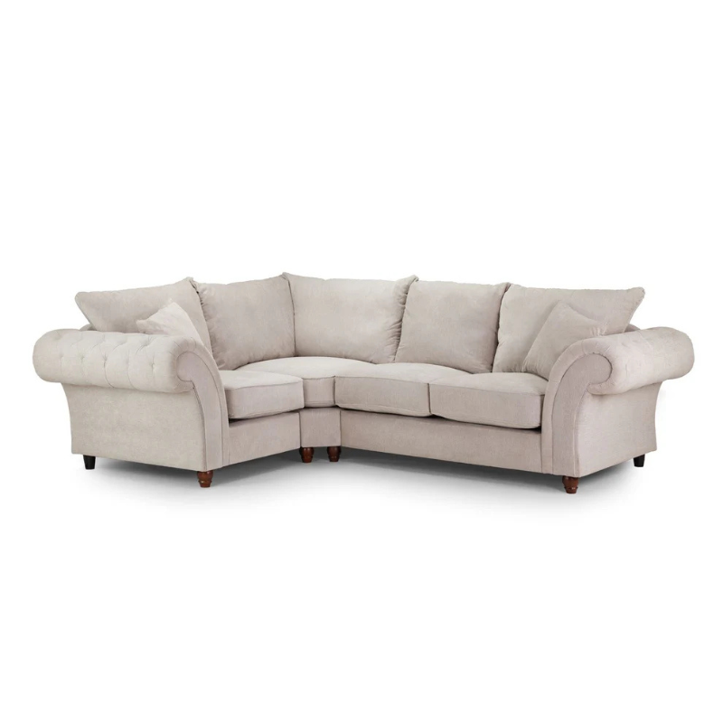 Windsor Fullback Sofa Stone Left Hand Facing Corner – Spacious Elegance with Practical Design