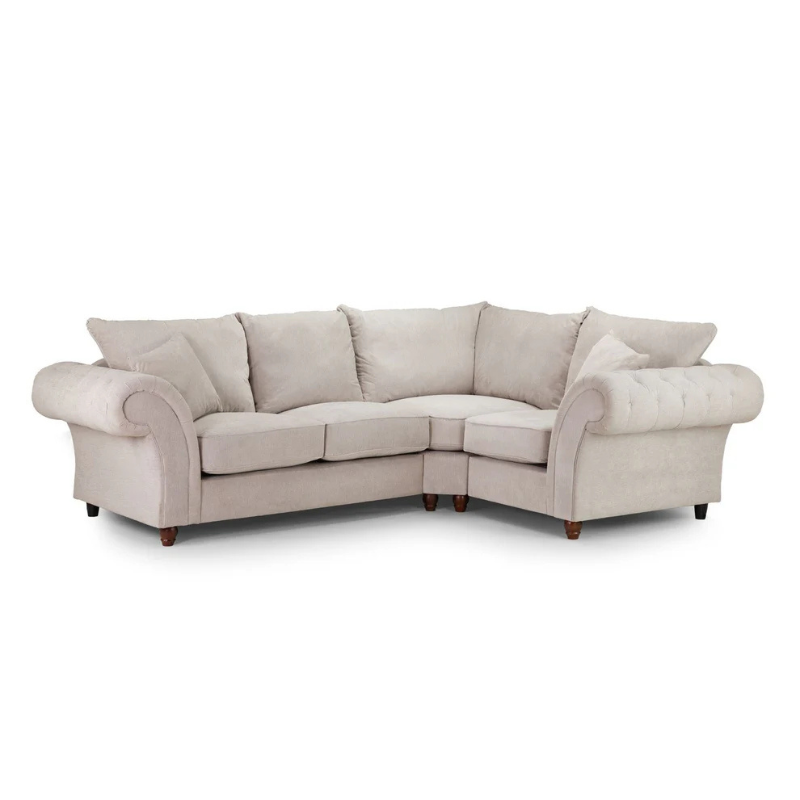 Windsor Fullback Sofa Stone Right Hand Facing Corner – Spacious Comfort with Timeless Style