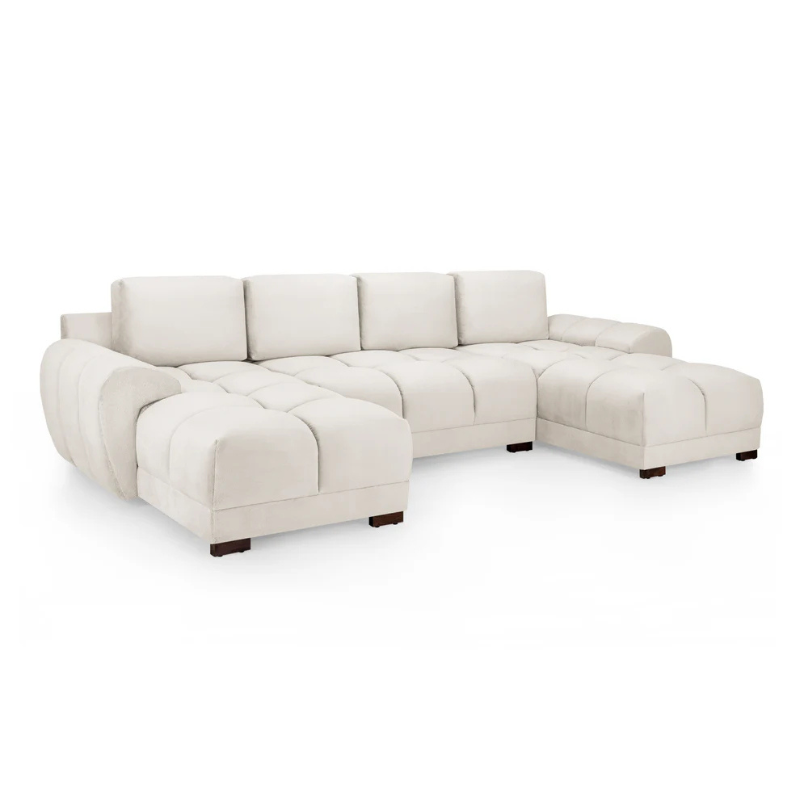 Azzuro Sofa Cream U Shape Corner – Spacious Elegance for Modern Living
