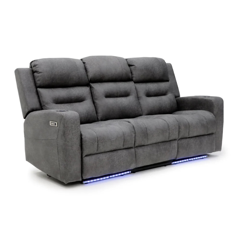 C-Love Tech Recliner Sofa – 3 Seater Grey | Luxury Electric Recliner