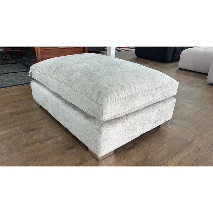 Chiswick Sofa Footstool – Silver | Modern Ottoman Stool