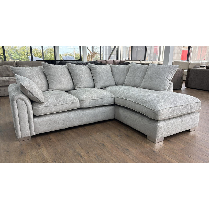 Chiswick Right Hand Sofa – Silver | Modern Corner Sofa