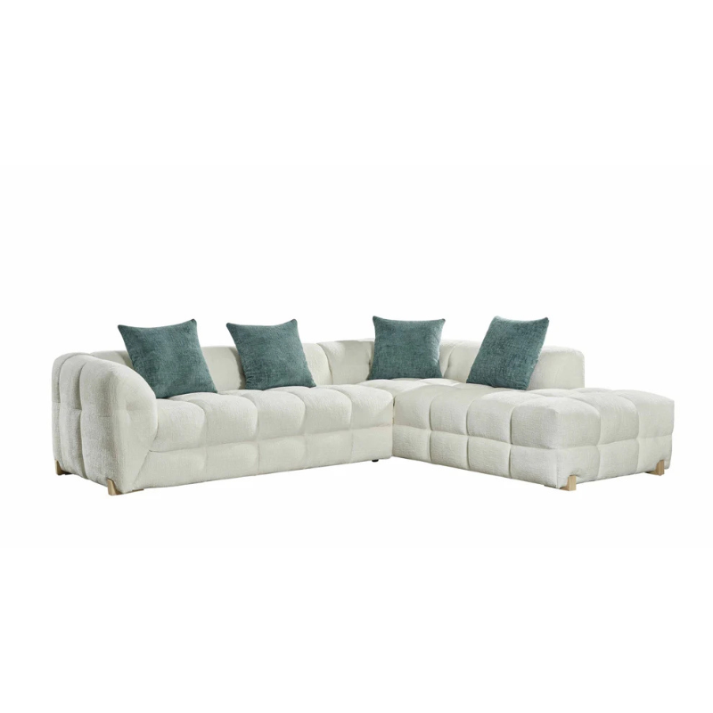 Genoa Right Hand Sofa – Beige | Modern Corner Sofa