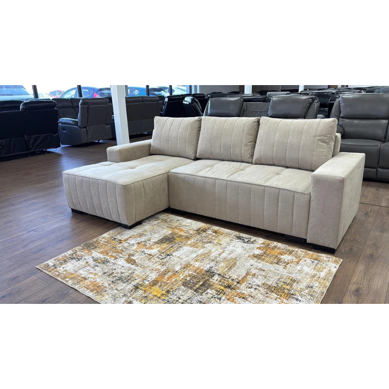 Hugo Left Hand Corner Sofabed – Beige | Modern Sofa Bed
