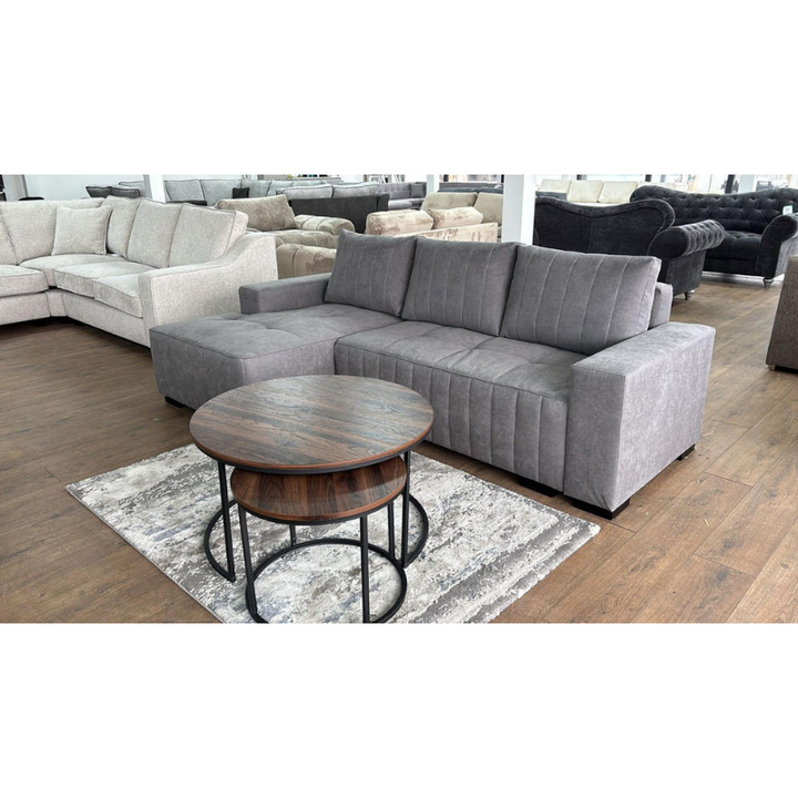 Hugo Sofabed Grey Left Hand Facing Corner – Stylish Corner Sofa Bed with Storage