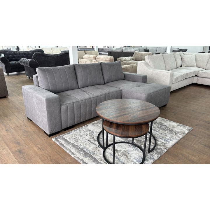 Hugo Right Hand Corner Sofabed – Grey | Stylish Sofa Bed with Storage