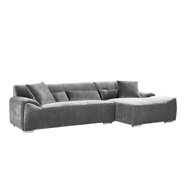 Modena Right Hand Corner Sofa – Charcoal | Contemporary L-Shaped Sofa