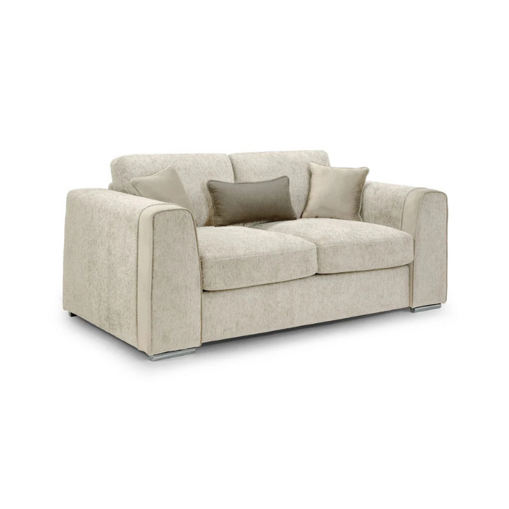 Naples 2 Seater Sofa – Beige | Compact Contemporary Fabric Sofa