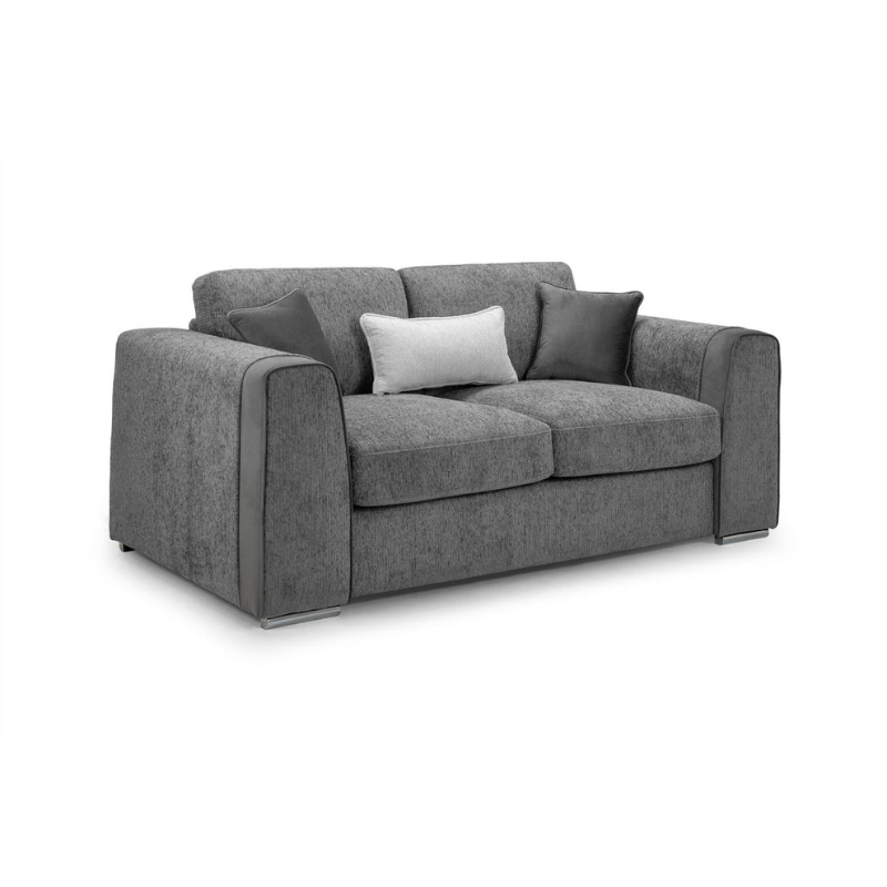 Naples 2 Seater Sofa – Grey | Compact Modern Fabric Sofa