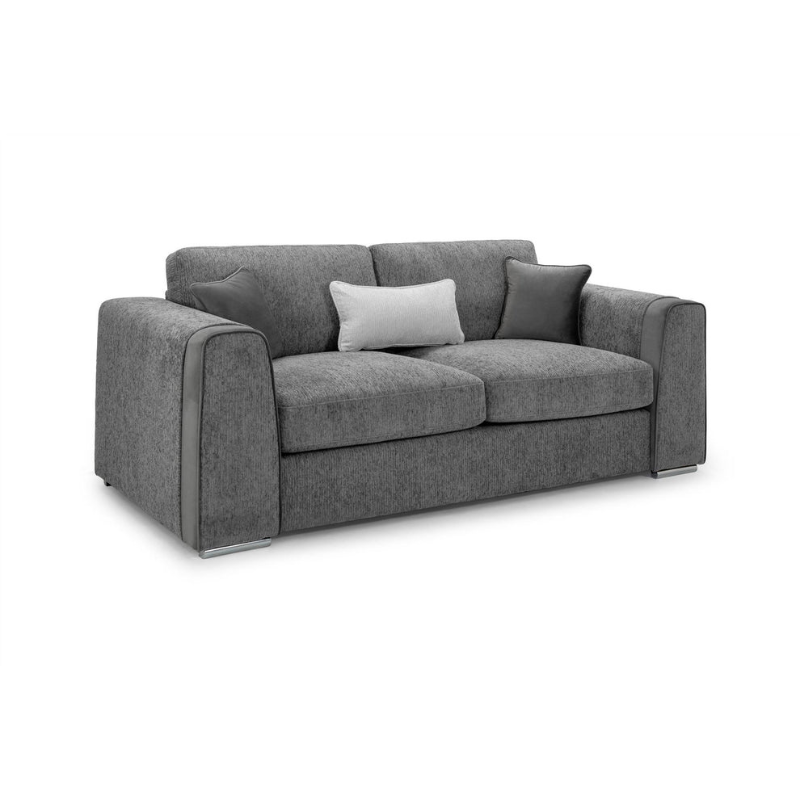 Naples 3 Seater Sofa – Grey | Modern Fabric Sofa for Stylish Comfort