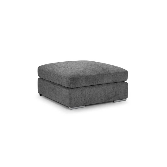 Naples Grey Footstool | Modern Fabric Ottoman for Comfort & Style