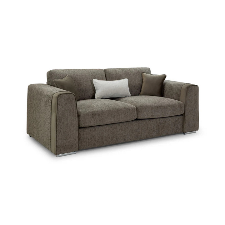 Naples 3 Seater Sofa – Mocha | Modern Fabric Sofa for Spacious Comfort