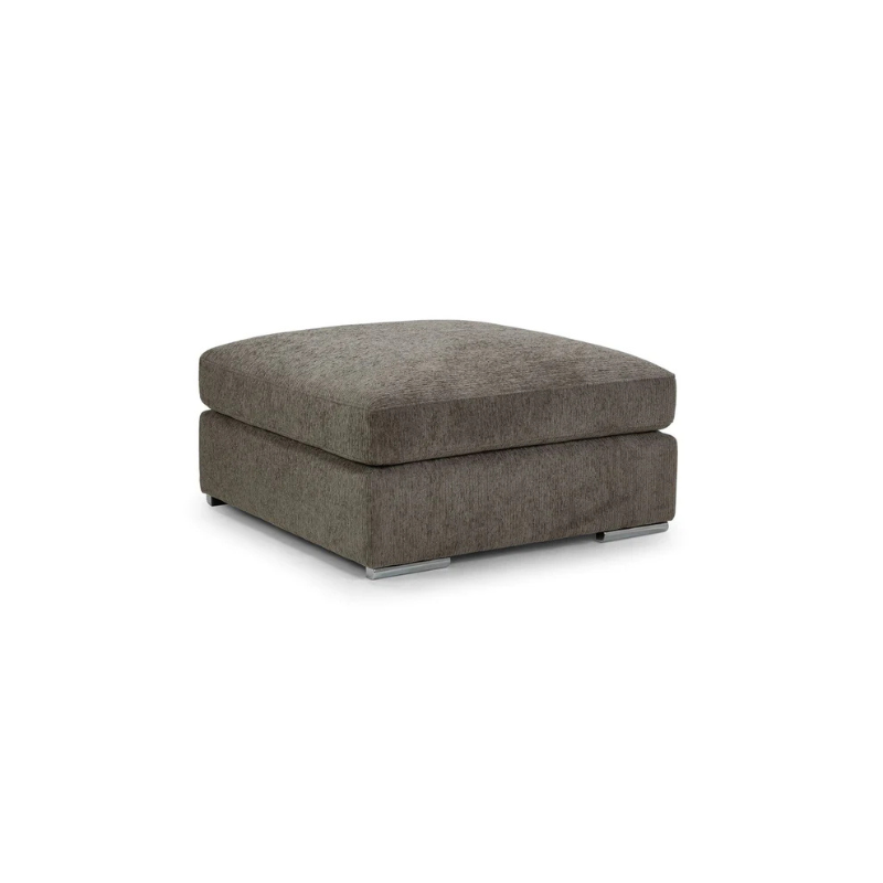Naples Mocha Footstool | Fabric Ottoman to Match Naples Sofa Range