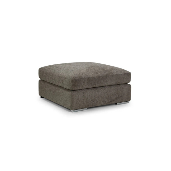 Naples Mocha Footstool | Fabric Ottoman to Match Naples Sofa Range