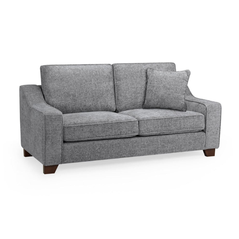 Nebraska 3 Seater Sofa – Slate | Modern Grey Fabric Sofa for Spacious Living