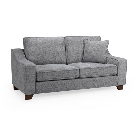 Nebraska 3 Seater Sofa – Slate | Modern Grey Fabric Sofa for Spacious Living