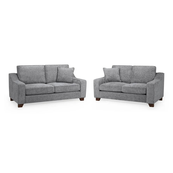 Nebraska Sofa Set – Slate 3+2 Seater | Modern Grey Fabric Sofa Suite for Stylish Living