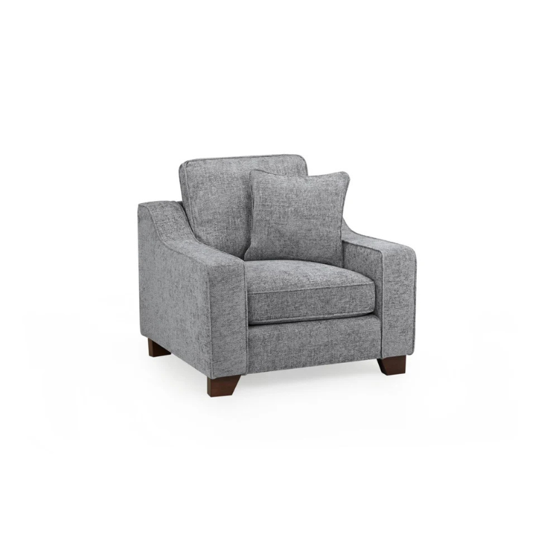 Nebraska Armchair – Slate | Modern Grey Fabric Accent Chair for Stylish Comfort