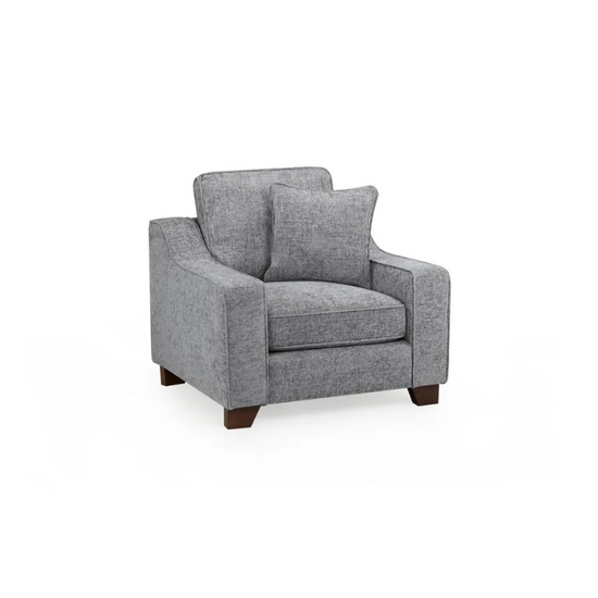 Nebraska Armchair – Slate | Modern Grey Fabric Accent Chair for Stylish Comfort