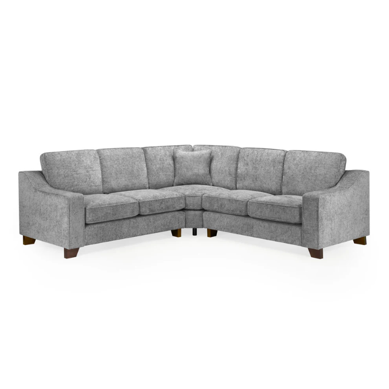 Nebraska Large Corner Sofa – Slate | Spacious Modern Grey Fabric Corner Couch