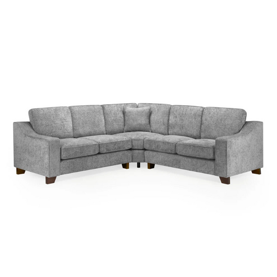 Nebraska Large Corner Sofa – Slate | Spacious Modern Grey Fabric Corner Couch