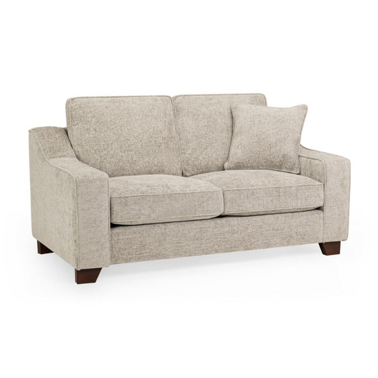Nebraska 2 Seater Sofa – Stone | Compact Neutral Fabric Sofa for Modern Living