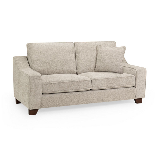Nebraska 3 Seater Sofa – Stone | Spacious Neutral Fabric Sofa for Modern & Classic Homes