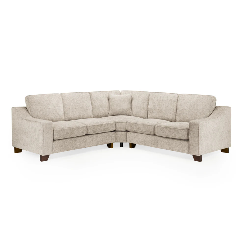 Nebraska Large Corner Sofa – Stone | Spacious Neutral Fabric Corner Couch for Stylish Living