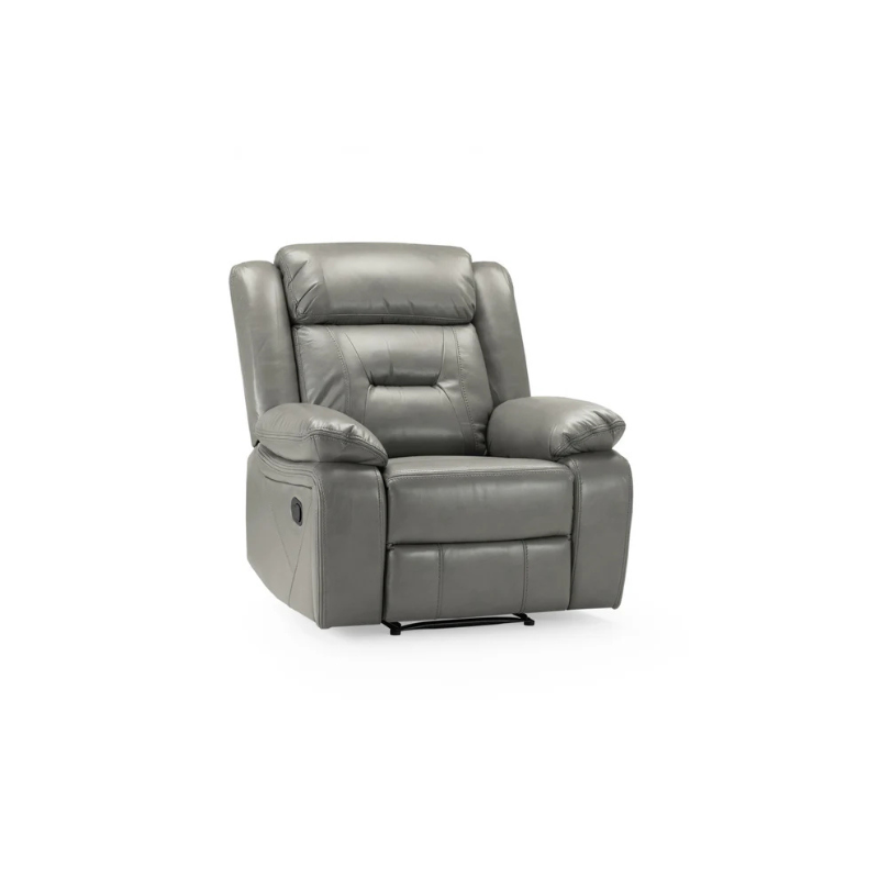 Novie Recliner Armchair – Grey | Single Fabric Reclining Chair for Modern Living