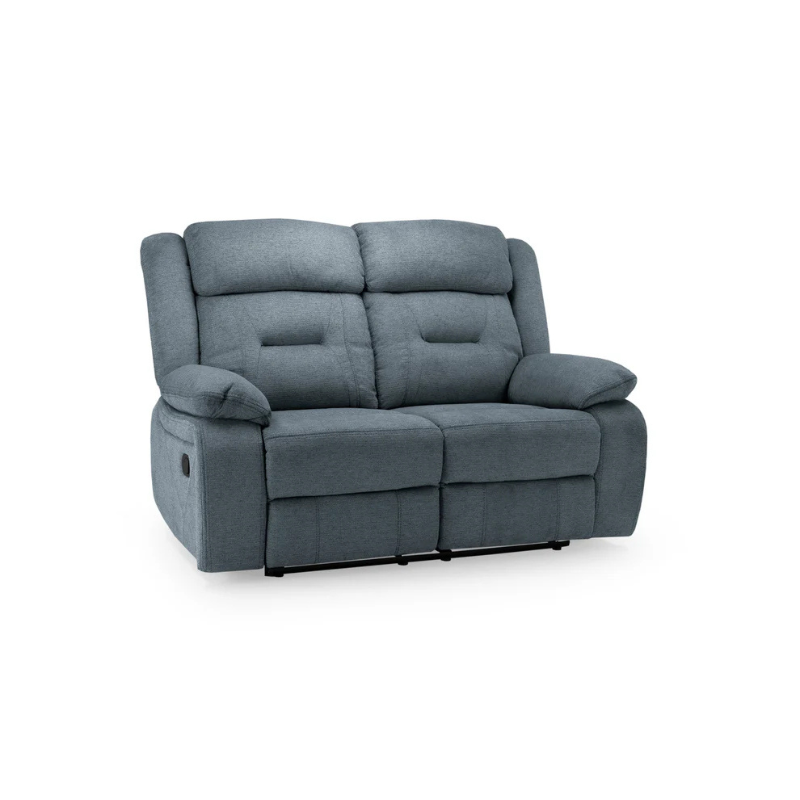 Novie 2 Seater Recliner Sofa – Grey Fabric | Compact Modern Reclining Sofa for Two