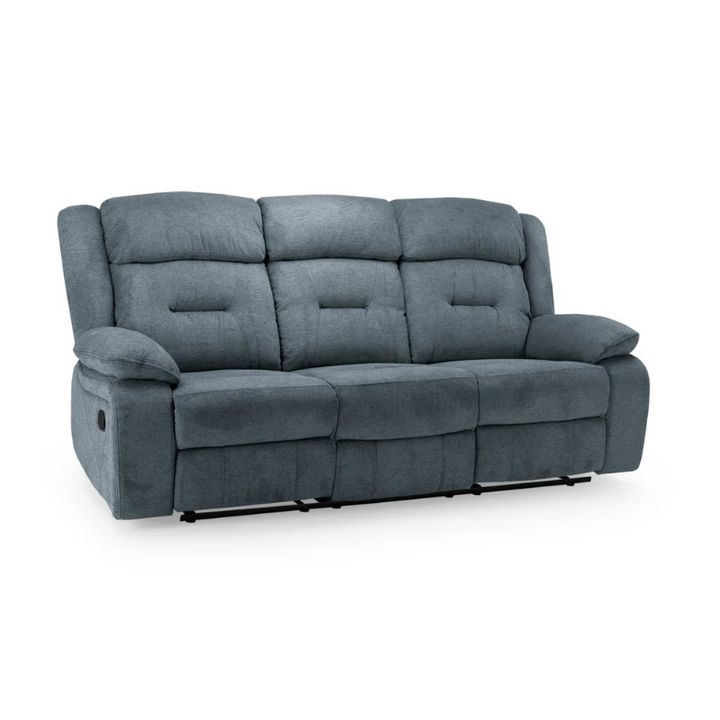 Novie 3 Seater Recliner Sofa – Grey Fabric | Spacious Reclining Couch for Contemporary Living