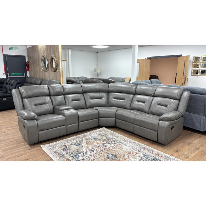 Poppy Large Corner Recliner Sofa – Grey | Spacious Reclining Sofa for Modern Living Rooms