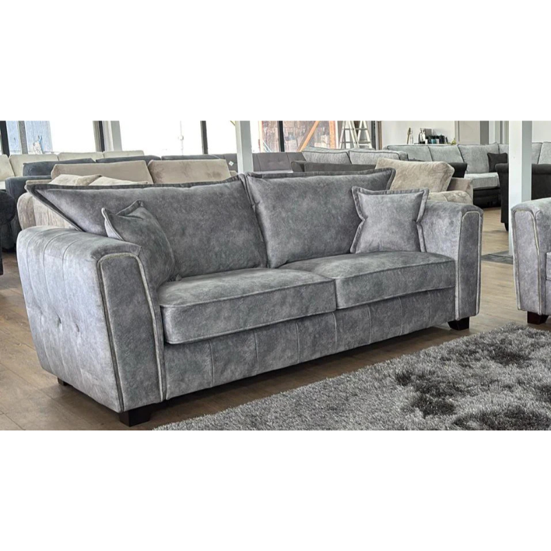Serena 3 Seater Sofa – Grey | Modern Grey Fabric Sofa for Stylish Living Rooms