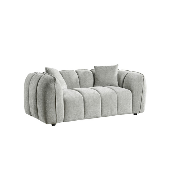 Venice 2 Seater Sofa – Grey | Compact Modern Grey Fabric Sofa for Living Rooms