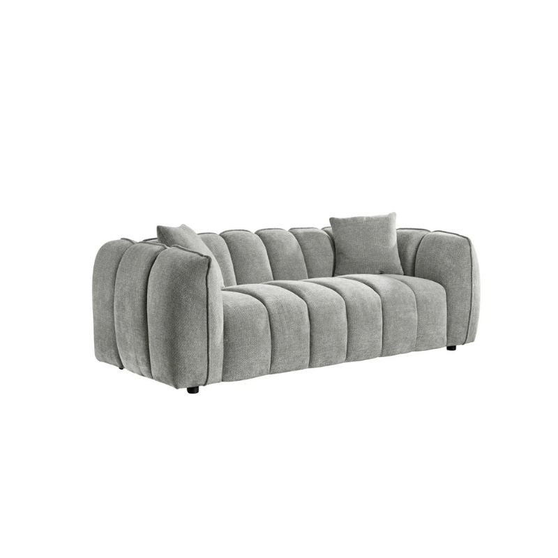 Venice 3 Seater Sofa – Grey | Modern Grey Fabric Sofa for Spacious Living Rooms