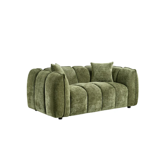 Venice 2 Seater Sofa – Olive | Compact Olive Fabric Sofa for Modern Living
